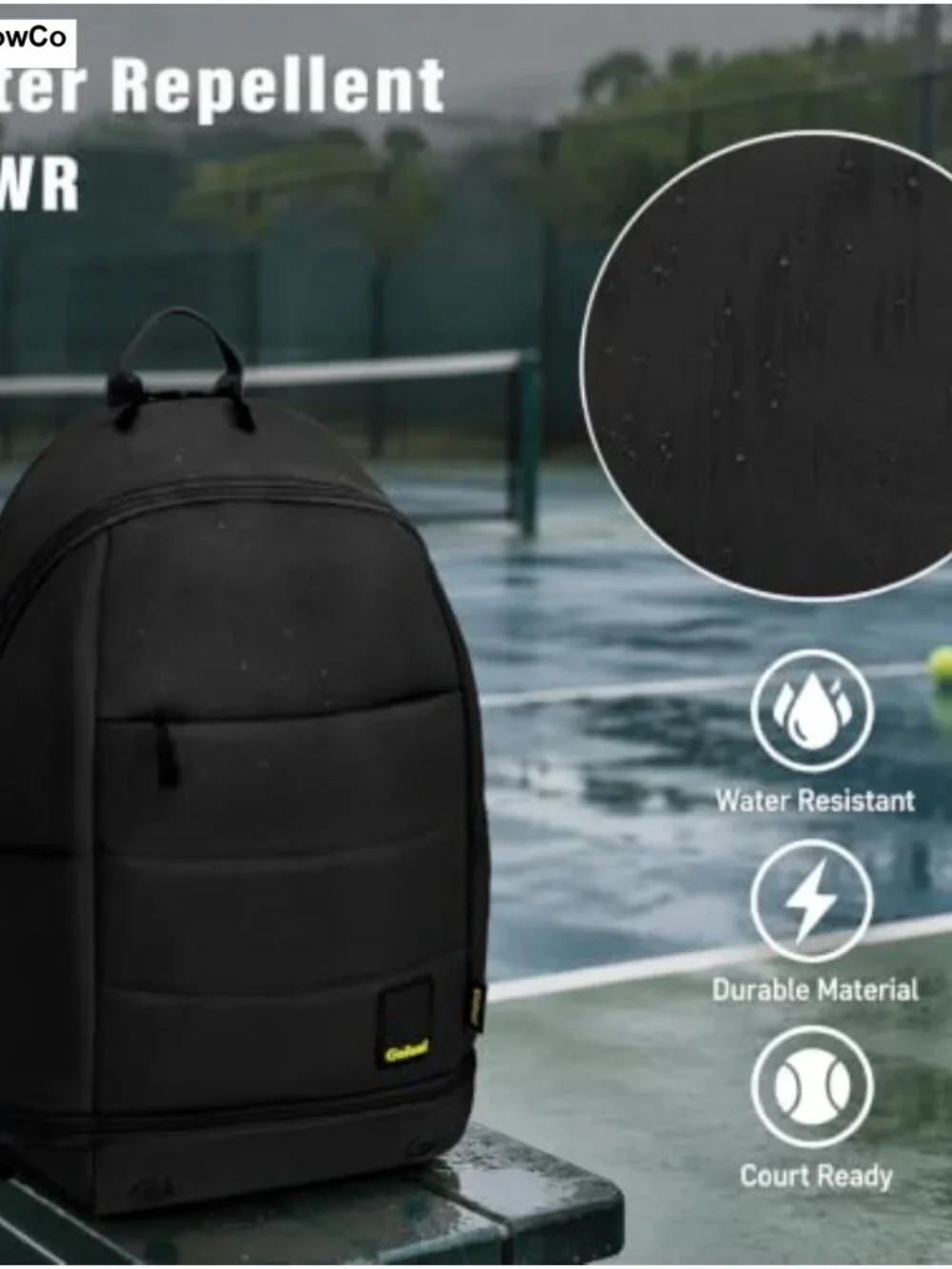 Tennis Backpack with Shoe Compartment Holds 2 Rackets